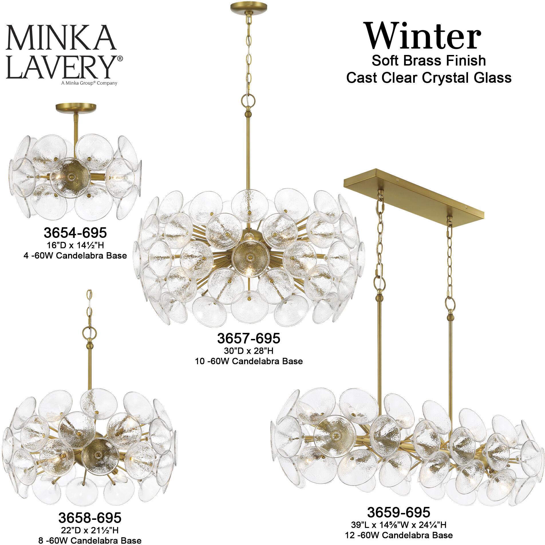 Winter 4 Light 16 inch Soft Brass Semi-Flush to Pendant Ceiling Light